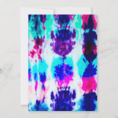 Künstlerisches Summer Pink Blue Gefärbte Krawatte  Einladung (Rückseite)