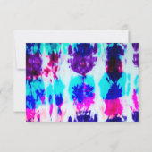 Künstlerisches Summer Pink Blue Gefärbte Krawatte Save The Date (Rückseite)