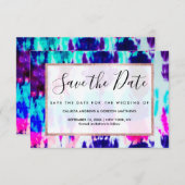 Künstlerisches Summer Pink Blue Gefärbte Krawatte Save The Date (Vorne/Hinten)