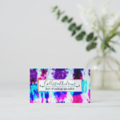 Künstlerisches Summer Pink Blue Gefärbte Krawatte Visitenkarte (Stehend Vorderseite)