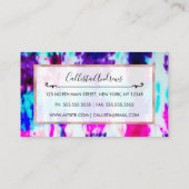 Künstlerisches Summer Pink Blue Gefärbte Krawatte  Visitenkarte (Rückseite)