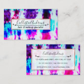 Künstlerisches Summer Pink Blue Gefärbte Krawatte Visitenkarte (Vorne/Hinten)