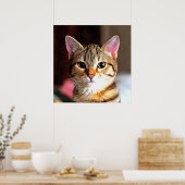 Künstlerisches Tabby Cat Kitten Portrait Poster (Küche)