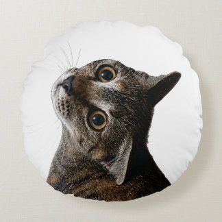 Künstlerisches Tabby-Katzenporträt-Foto Rundes Kissen