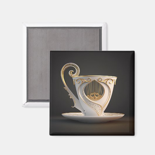 künstlerisches Teacup Magnet (Vorderseite/Rückseite)