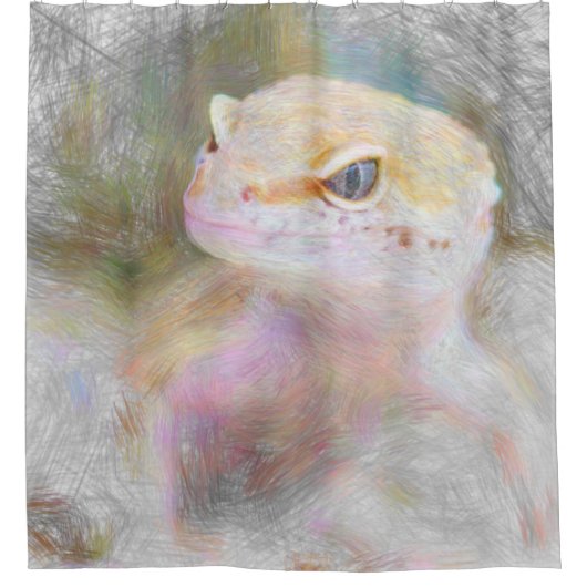künstlerisches Tier gekko Duschvorhang (Vorderseite)