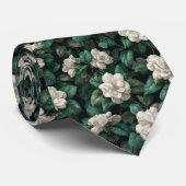 Künstlerisches Trauzeuge Geschenk Gardenien Krawatte (Gerollt)