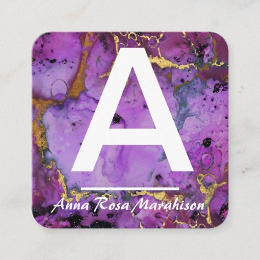 *~* Künstlerisches Trendsetter-GOLD QR-LOGO-FOTO Quadratische Visitenkarte (Vorderseite)