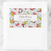 Künstlerisches tropisches Fruchtpolka Dots Wasserf Rechteckiger Aufkleber (Tasche)