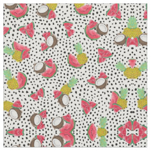 Künstlerisches tropisches Fruchtpolka Dots Wasserf Stoff