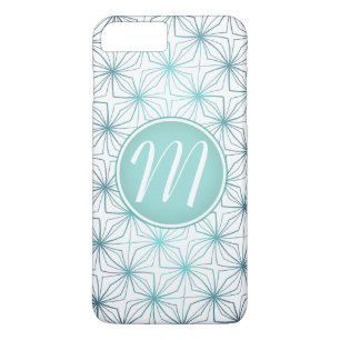 Künstlerisches Türkis-Monogramm im Vintage-Muster Case-Mate iPhone Hülle