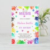 Künstlerisches und farbenfrohes Party laden ein Einladung (Stehend Vorderseite)