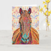 Künstlerisches Vintage Poster Art Reitpferd Art Ka Karte (Gelbe Blume)