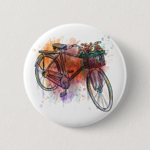Künstlerisches Vintages Fahrrad Button