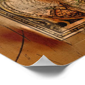 Künstlerisches Vintages Weltkarten-Poster Poster (Ecke)