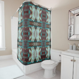 Künstlerisches Wasser in Rot und Blau Duschvorhang