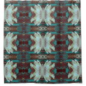 Künstlerisches Wasser in Rot und Blau Duschvorhang (Vorderseite)