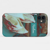 Künstlerisches Wasser Lilly in Rot und Blau Case-M Case-Mate iPhone Hülle (Rückseite (Horizontal))