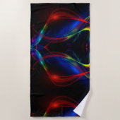 Künstlerisches Wavy Beach Handtuchdesign Strandtuch (Vorderseite)