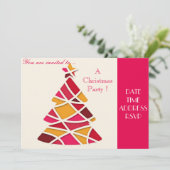 Künstlerisches Weihnachtsbaum Weihnachtsbaum Party Einladung (Stehend Vorderseite)
