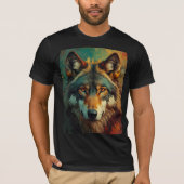 Künstlerisches Wolf-Portrait - lebhaftes T-Shirt z (Vorderseite)