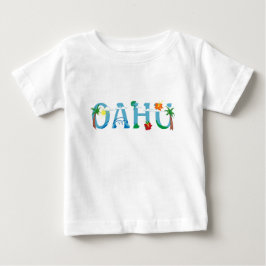 Künstlerisches Wortkunst-Babyt-shirt Oahus Hawaii Baby T-shirt