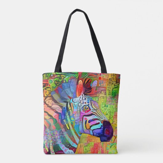 Künstlerisches Zebra Tasche (Rückseite)