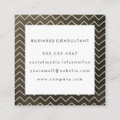 Künstlerisches Zickzack Muster Quadratische Visitenkarte (Rückseite)