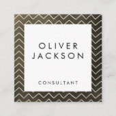 Künstlerisches Zickzack Muster Quadratische Visitenkarte (Vorderseite)