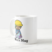 Künstlerjunge mit lila Malerei personalisieren Kaffeetasse (Vorderseite Links)