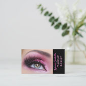 Künstlerkarte eyemakeup Peitschen der rosa Visitenkarte (Stehend Vorderseite)