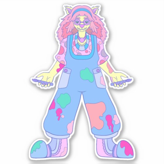 Künstlerkatze Aufkleber (Vorderseite)