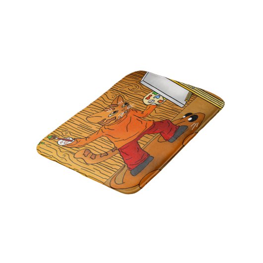 Künstlerkatze Badematte (Schrägansicht)