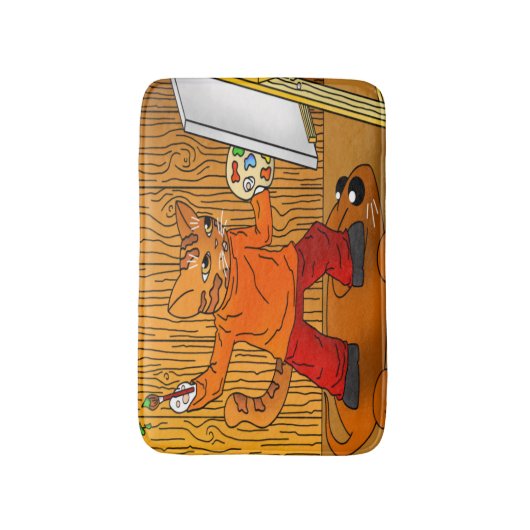 Künstlerkatze Badematte (Vorderseite Vertikal)