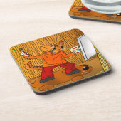 Künstlerkatze Getränkeuntersetzer (Linke Seite)