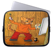 Künstlerkatze Laptopschutzhülle (Vorderseite)