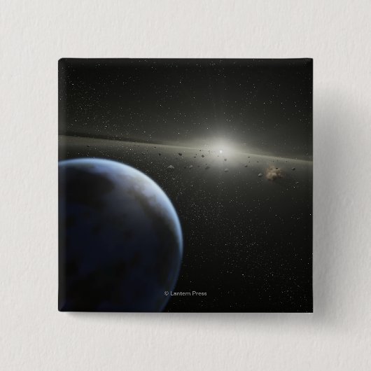 Künstlerkonzept eines Astroidengürtels Fotograf Button (Vorderseite)