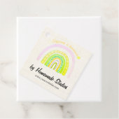 Künstlerleinwand Regenbogen 'Glück wird selbstgema Geschenkanhänger (Beispiel)