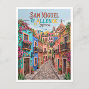 Künstlernachbarschaftsstraße von San Miguel de All Postkarte