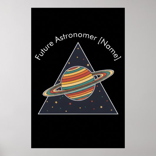 Künstlername auf Retro-Saturn-Kunst für zukünftige Poster (Vorne)