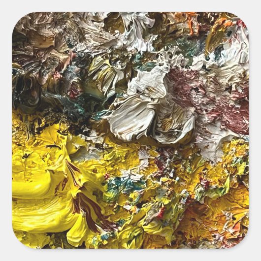 Künstlerpalette #1 quadratischer aufkleber (Vorderseite)
