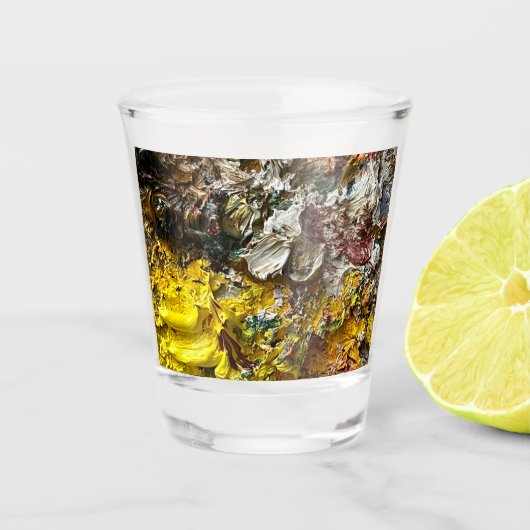 Künstlerpalette #1 schnapsglas (Vorderseite)