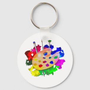 Künstlerpalette und Pinsel Schlüsselanhänger
