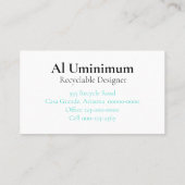 Künstlerpapier auf Korkkartenfotografie gerecycelt Visitenkarte (Rückseite)