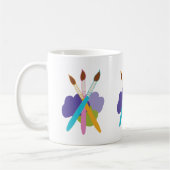 Künstlerpinsel aus Lila und grünen Blobs Kaffeetasse (Links)