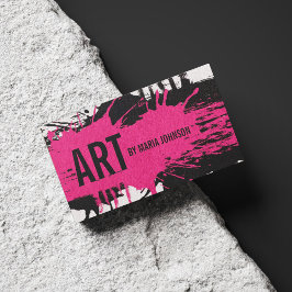 Künstlerpinsel Illustrator Pink und Schwarz Tinte  Visitenkarte