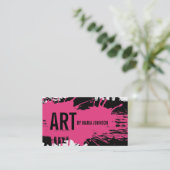Künstlerpinsel Illustrator Pink und Schwarz Tinte  Visitenkarte (Stehend Vorderseite)