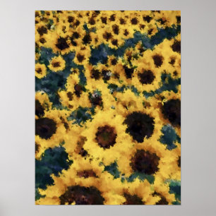 Künstlerplakate für Sonnenblumen Poster
