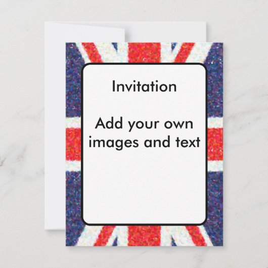 Künstlerpointillist UK Union Jack Flag Einladung (Vorderseite)