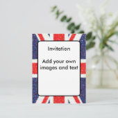 Künstlerpointillist UK Union Jack Flag Einladung (Stehend Vorderseite)